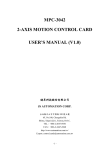 MPC-3042 2-AXIS MOTION CONTROL CARD USER'S MANUAL