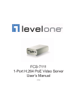 FCS-7111 1-Port H.264 PoE Video Server User's Manual