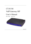 CT-811M VoIP Gateway SIP User's Manual