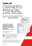Small Electric Owners Manual | Thermann Hot Water