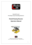 RotoLift Spring Elevator Operators Manual