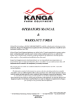 OPERATORS MANUAL & WARRANTY FORM