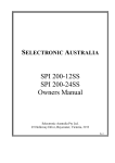 SPI 200-12SS SPI 200-24SS Owners Manual