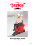 Bronco Floor Removal Machine Owners Manual
