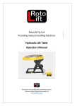 Hydraulic Lift Table Operators Manual