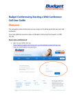 Budget Conferencing Starting a Web Conference Call User Guide