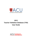 2015 Teacher Validation Database (TVD) User Guide