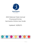 2015 National Clubs Carnival Provisional Entries Gymnastics Online