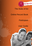 The Duke of Ed Online Record Book Participant User Guide
