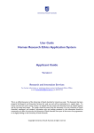 User Guide Human Research Ethics Application System Applicant