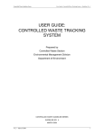 USER GUIDE: CONTROLLED WASTE TRACKING SYSTEM