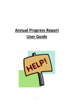 Annual Progress Report User Guide