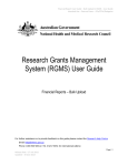 Research Grants Management System (RGMS) User Guide