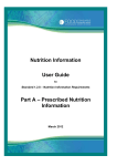 Nutrition Information User Guide Part A – Prescribed Nutrition