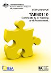 TAE Certificate IV User Guide - Professional Association of Climbing