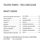 TELSTRA TEMPO – T815 USER GUIDE WHAT'S