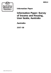 Survey of Income and Housing, User Guide, Australia (2007-08)