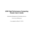 UOW High Performance Computing Cluster User's Guide