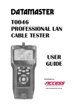 T0046 PROFESSIONAL LAN CABLE TESTER USER GUIDE