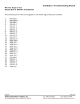 Installation / Troubleshooting Manual This manual