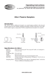 Ultra Passive Samplers 590-100 Operating Instructions 40074 PDF