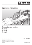Operating instructions Steam ironing system B 2312 B 2826