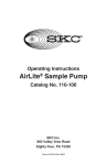 AirLite Sample Pump 110-100 Operating Instructions 37814 PDF