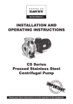 INSTALLATION AND OPERATING INSTRUCTIONS CS Series