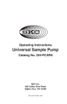 Universal Sample Pump 224-PCXR8 Operating Instructions 37713
