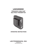 UM200C UHF Belt Pack Transmitter Operating Instructions