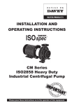 INSTALLATION AND OPERATING INSTRUCTIONS CM Series
