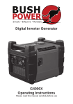Digital Inverter Generator G4000X Operating Instructions