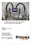 Installation and Operating Instructions For the PA820 Twin