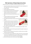 PAC Summary of Operating Instructions