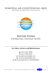 Ducted System Operating Instructions