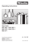 Operating instructions Gas hobs KM 362 / KM 362