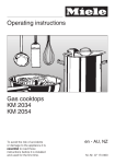 Operating instructions Gas cooktops KM 2034 KM 2054