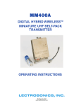 user manual for MM400A - Murray Tregonning & Associates