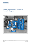 General Operating Instructions for Hydraulic Equipment