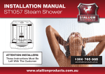 INSTALLATION MANUAL ST1057 Steam Shower