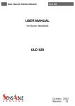 USER MANUAL ULD 920
