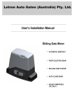 User's Installation Manual Letron Auto Gates (Australia) Pty. Ltd.