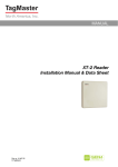 XT-2 Reader Installation Manual & Data Sheet