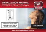 INSTALLATION MANUAL ST8002a Steam Shower