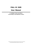 FULL D1 DVR User Manual