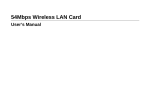 54Mbps Wireless LAN Card User's Manual