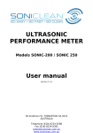 ULTRASONIC PERFORMANCE METER User manual