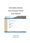 Rail Safety Worker Card Purchase Portal User Manual