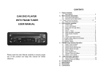 CAR DVD PLAYER WITH FM/AM TUNER USER MANUAL