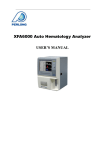 XFA6000 Auto Hematology Analyzer USER'S MANUAL